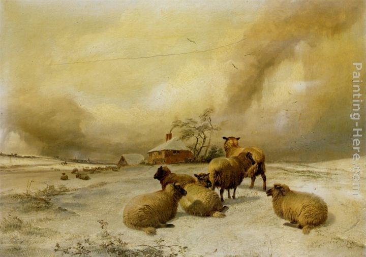 Thomas Sidney Cooper Sheep In A Winter Landscape